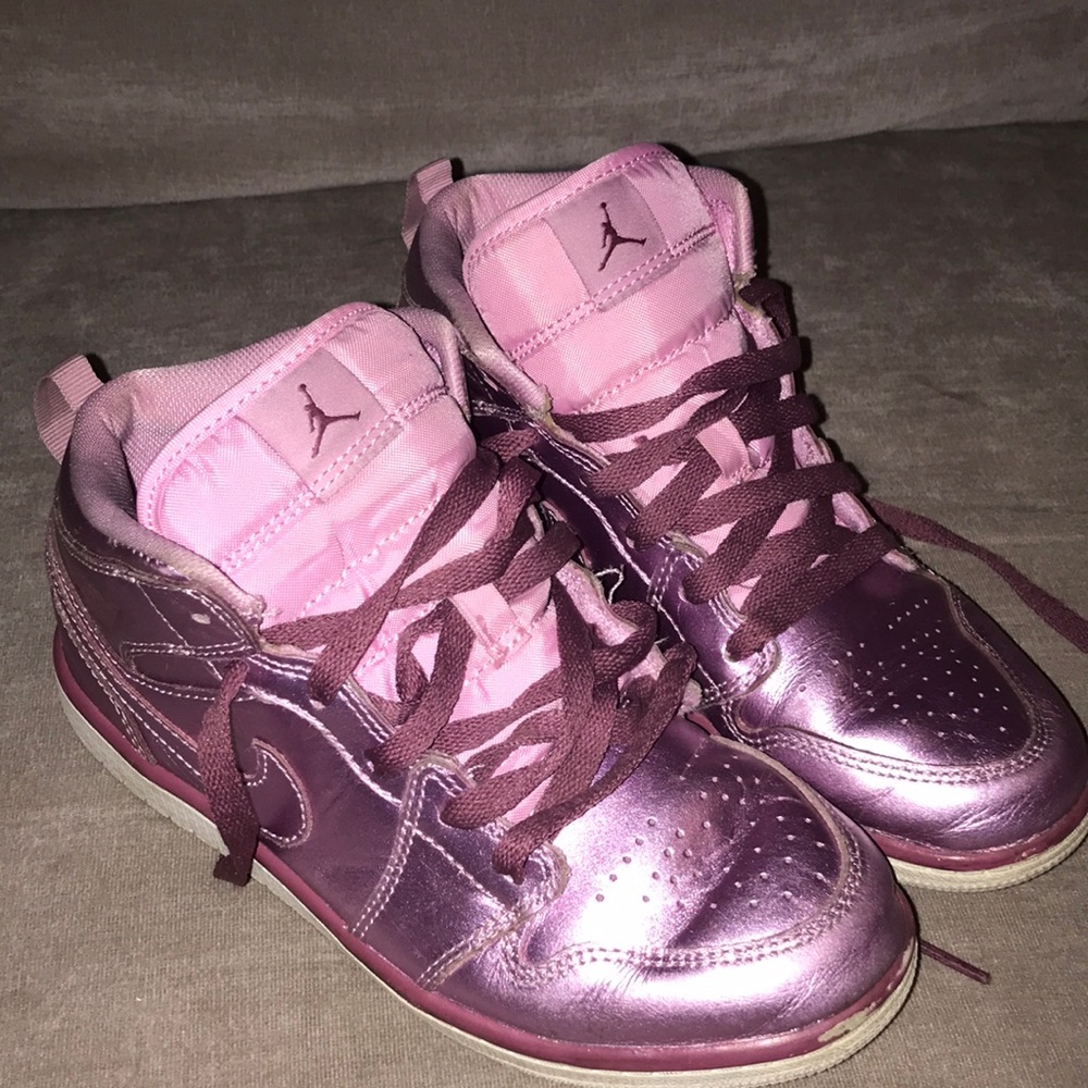 Pink shiny Jordan’s